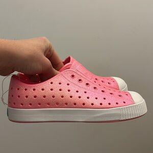 New Native Kids Pink Sparkle Sneaker Size 2